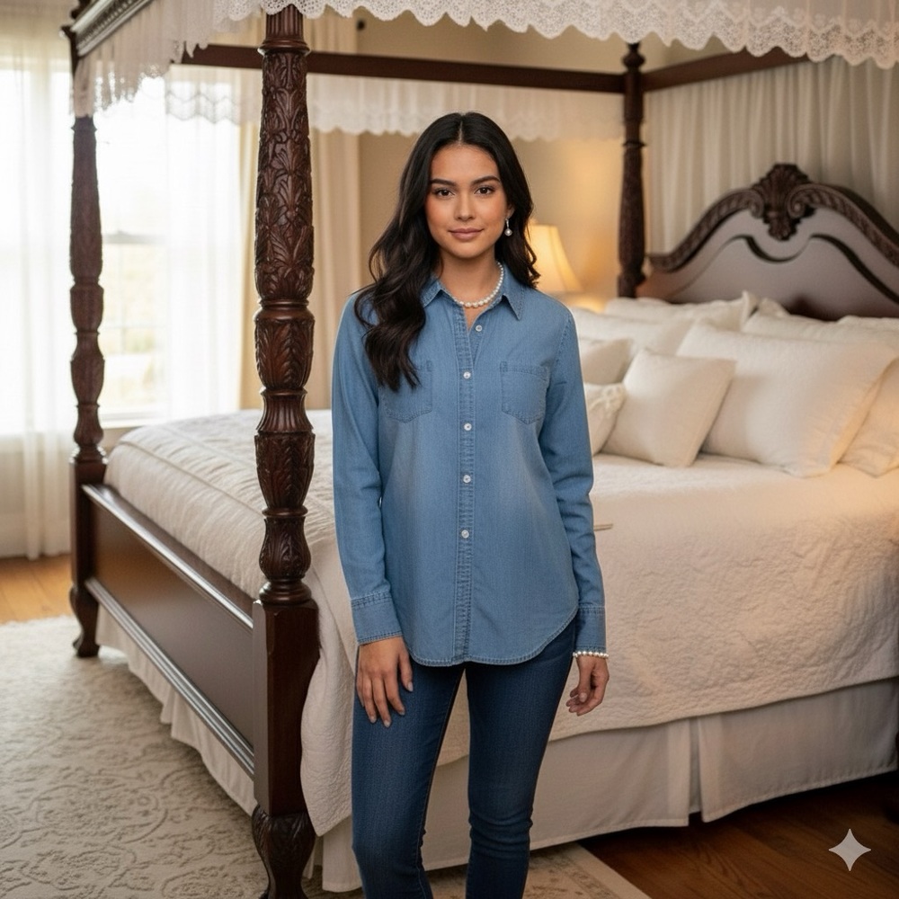 Faded Glory Blue Button Down Shirt